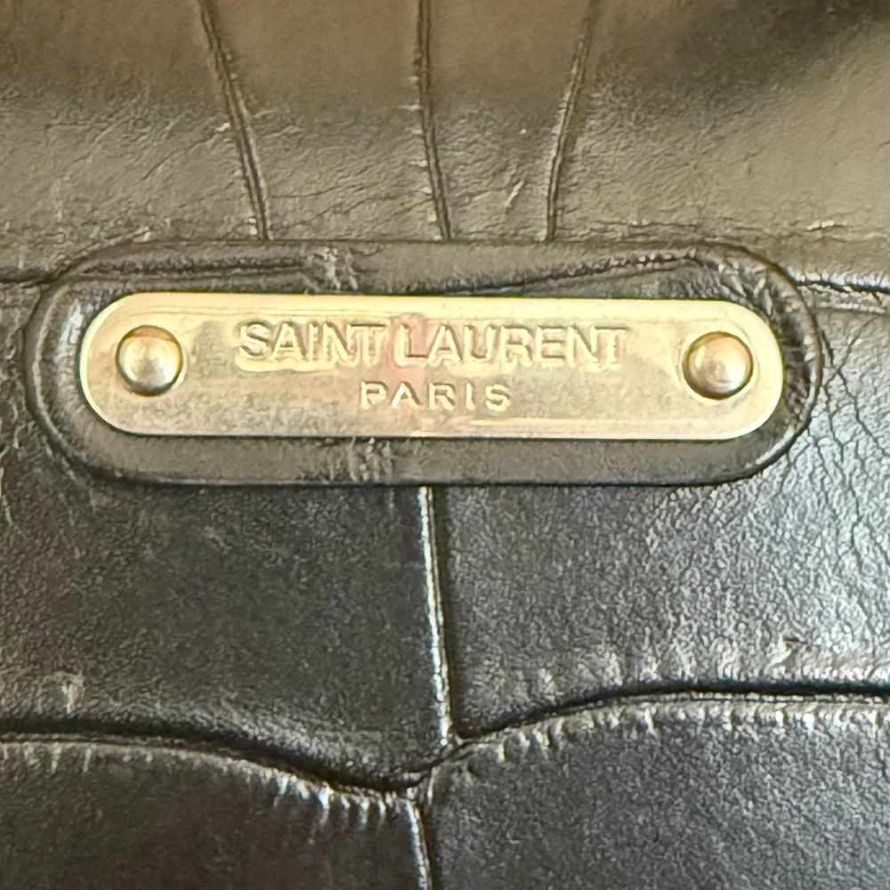 Saint Laurent Paris Cavas black snake print